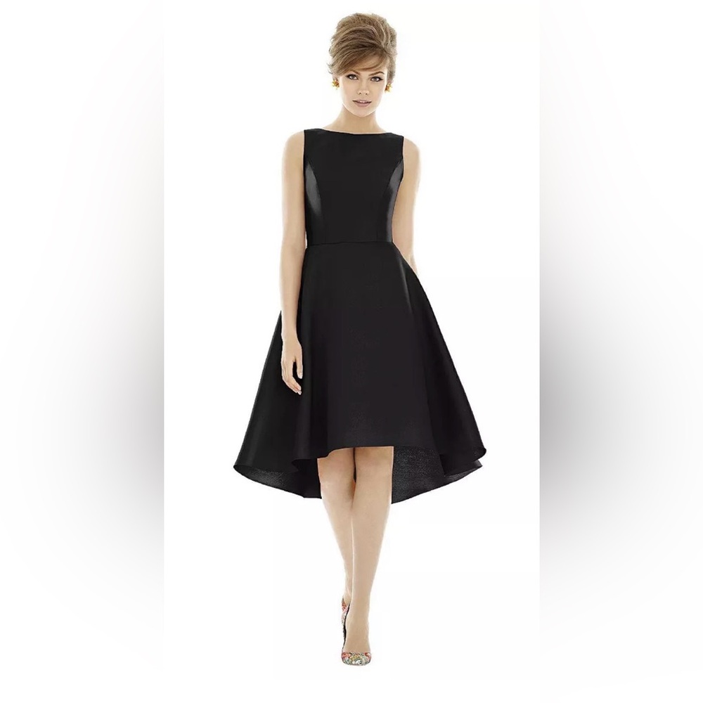 Alfred Sung Bateau Neck Cocktail Dress Black